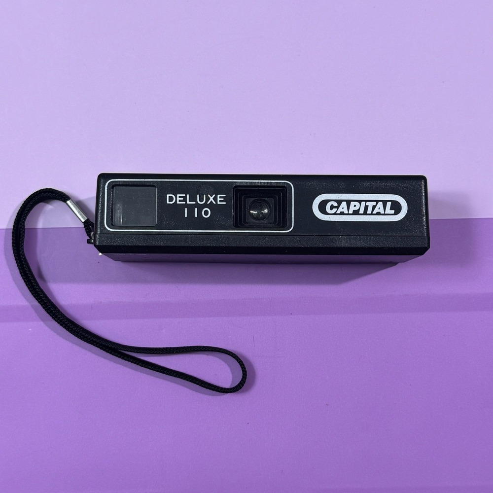 Vintage Capital Deluxe 110 Film Camera Pocket Point‎ Shoot Taiwan Black